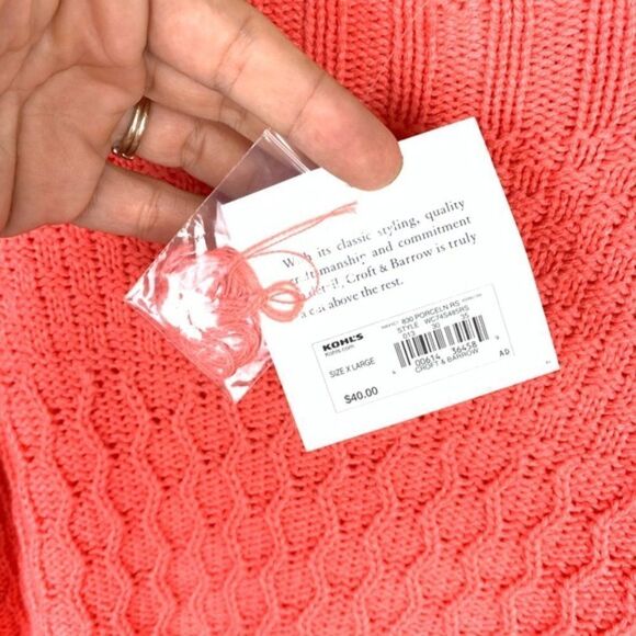 Croft and Barrow Coral Knit Sweater New XL - Picture 8 of 9